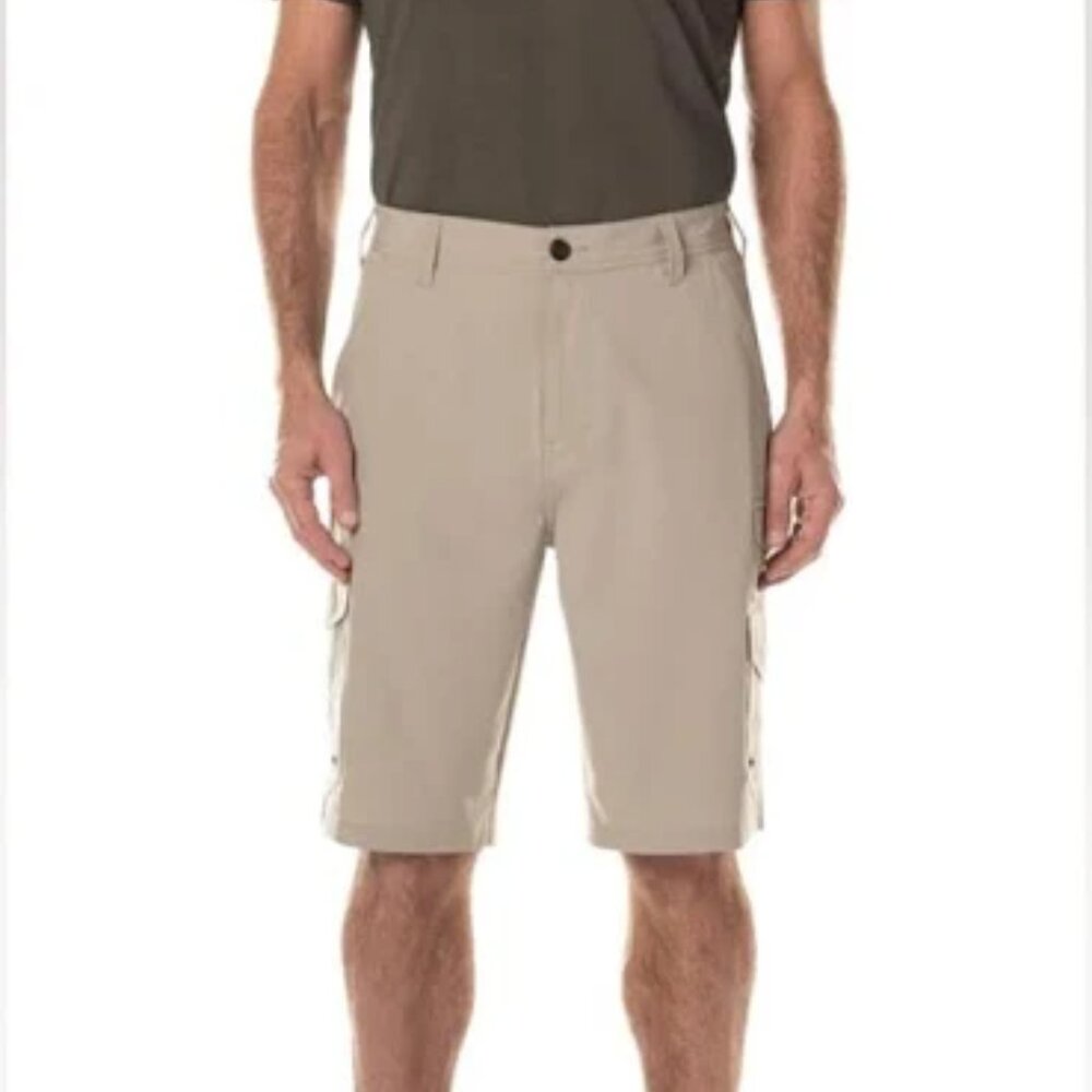 NEW IRON CO 4-Way Stretch Hybrid Cargo 11 Inseam Short Washed Stone 38